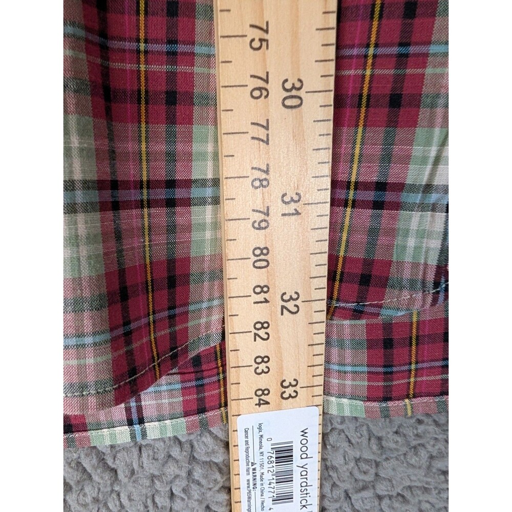 Ralph Lauren Blue Label Mens Button Up XL Blake 100% Cotton Red Tan Check Preppy - Picture 7 of 9